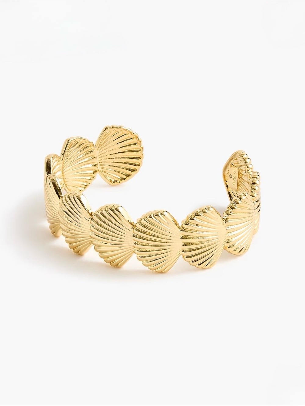 J. Crew Factory Seashell Cuff Bracelet in Rich Gold. Brand new!